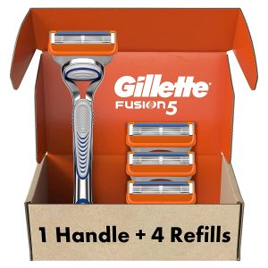 Gillette Fusion5 Razors for Men, 1 Gillette Razor, 4 Razor Blade Refills,